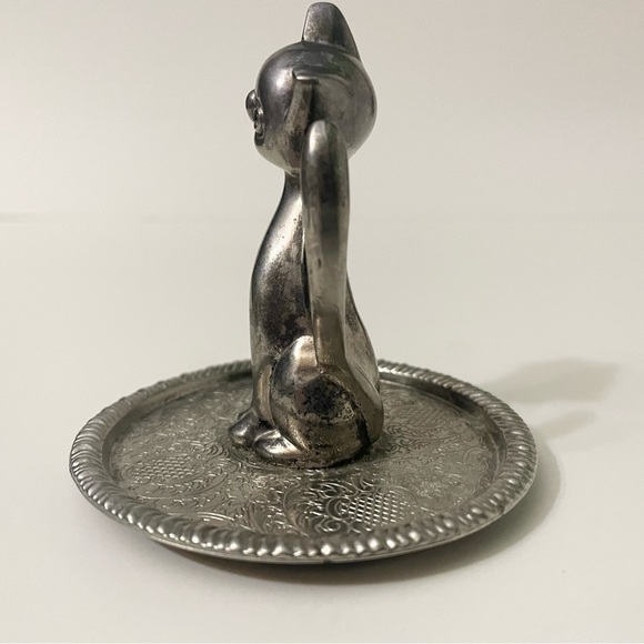 Vintage Cat Ring Holder Jewelry Display Kitty Trinket Holder - Picture 6 of 12